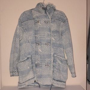 Free People Bleached Chambray Jacket Size Small
